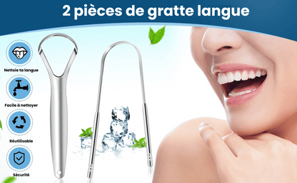 2 Gratte Langue + Un Spray Rafraichissant Offert