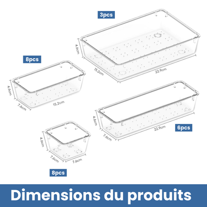 25 pièces bacs de rangement pour tiroirs