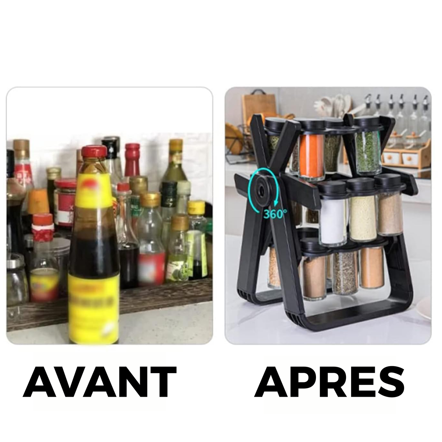 Organisateur d’Épices Rotatif 360°