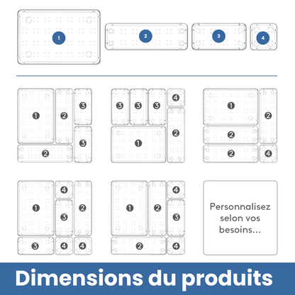 25 pièces bacs de rangement pour tiroirs