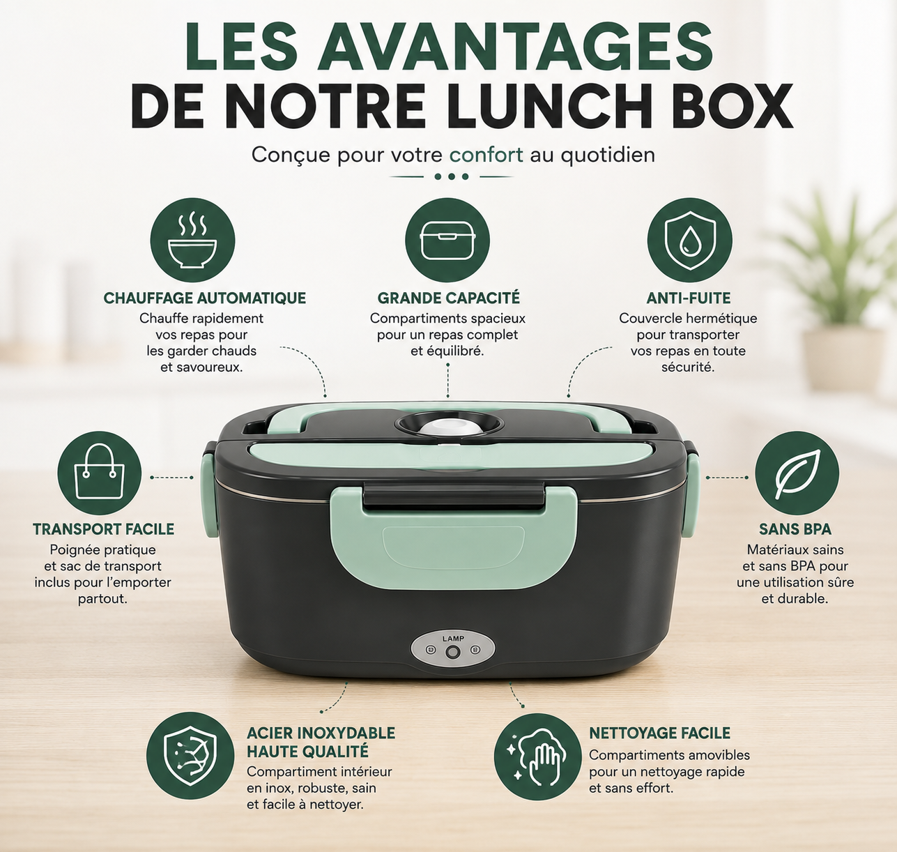 Lunch Box Électrique Avec Sac Isotherme