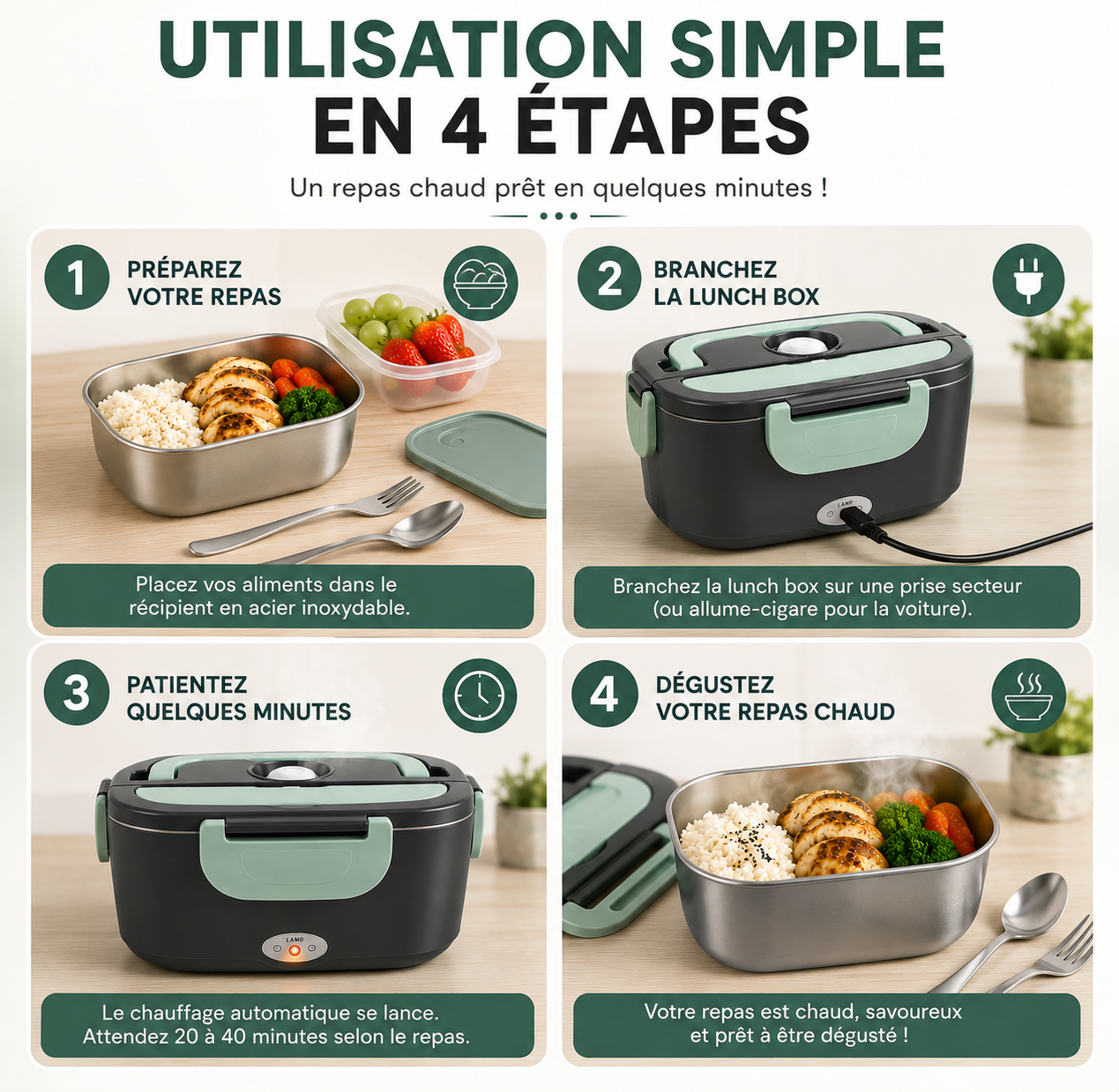Lunch Box Électrique Avec Sac Isotherme