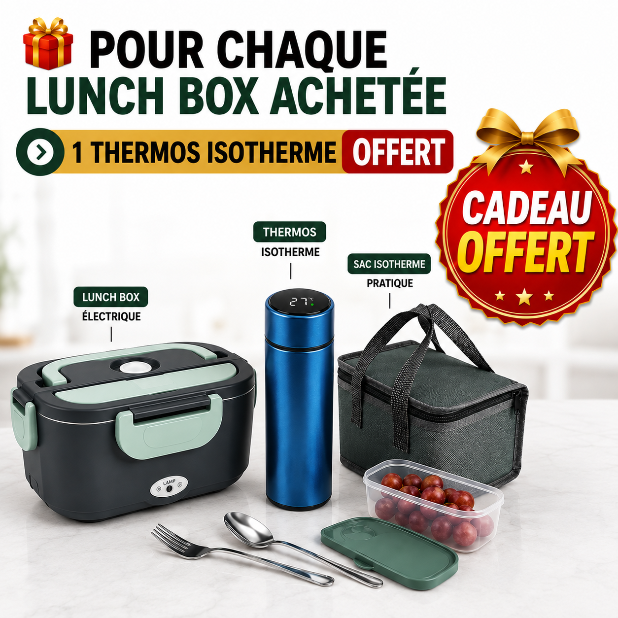 Lunch Box Électrique Avec Sac Isotherme